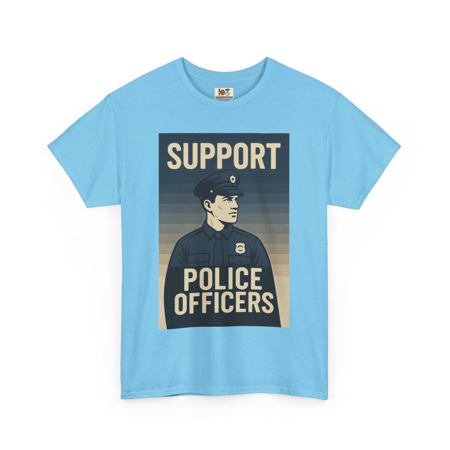Support Police Officers Unisex Heavy Cotton Tee, Police Support Shirt, Law Enforcement Apparel, Gifts for Officers, Patriotic Tee