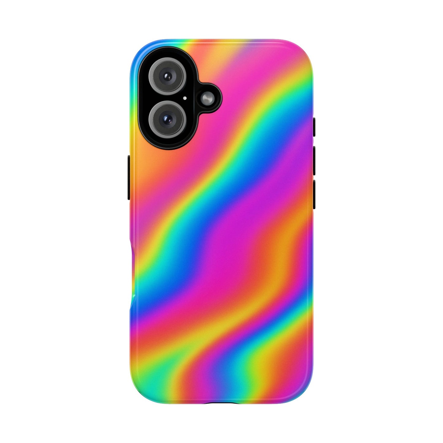 Rainbow Wavy Phone Case - Colorful Tough Cases for Stylish Protection, LGBTQ+ Pride Gift, Trendy Phone Accessory, Birthday, Holiday Present