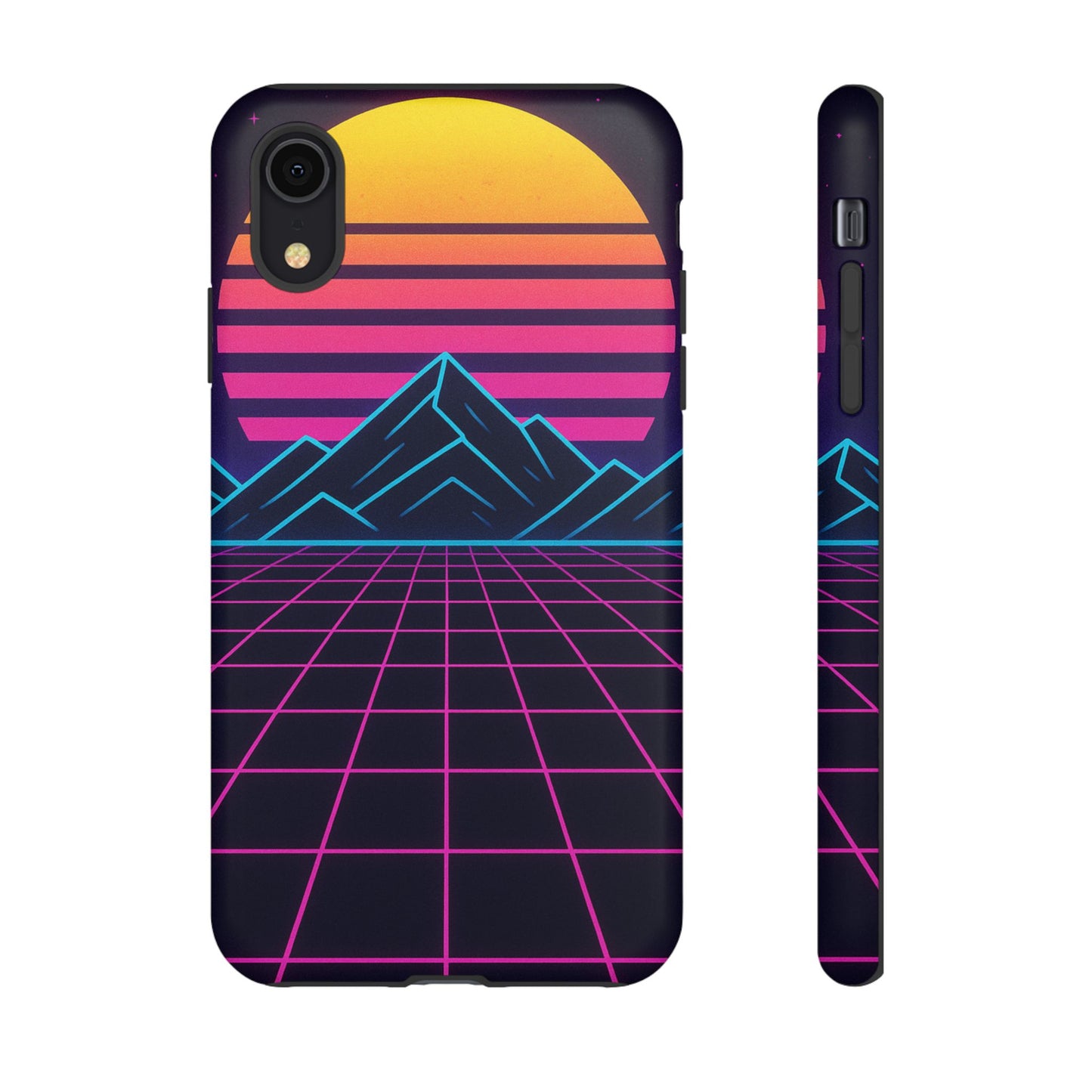 Retro Sunset Phone Case, Vintage Neon Case, 80s Aesthetic Cover, Gift for Tech Lovers, Unique Phone Accessories