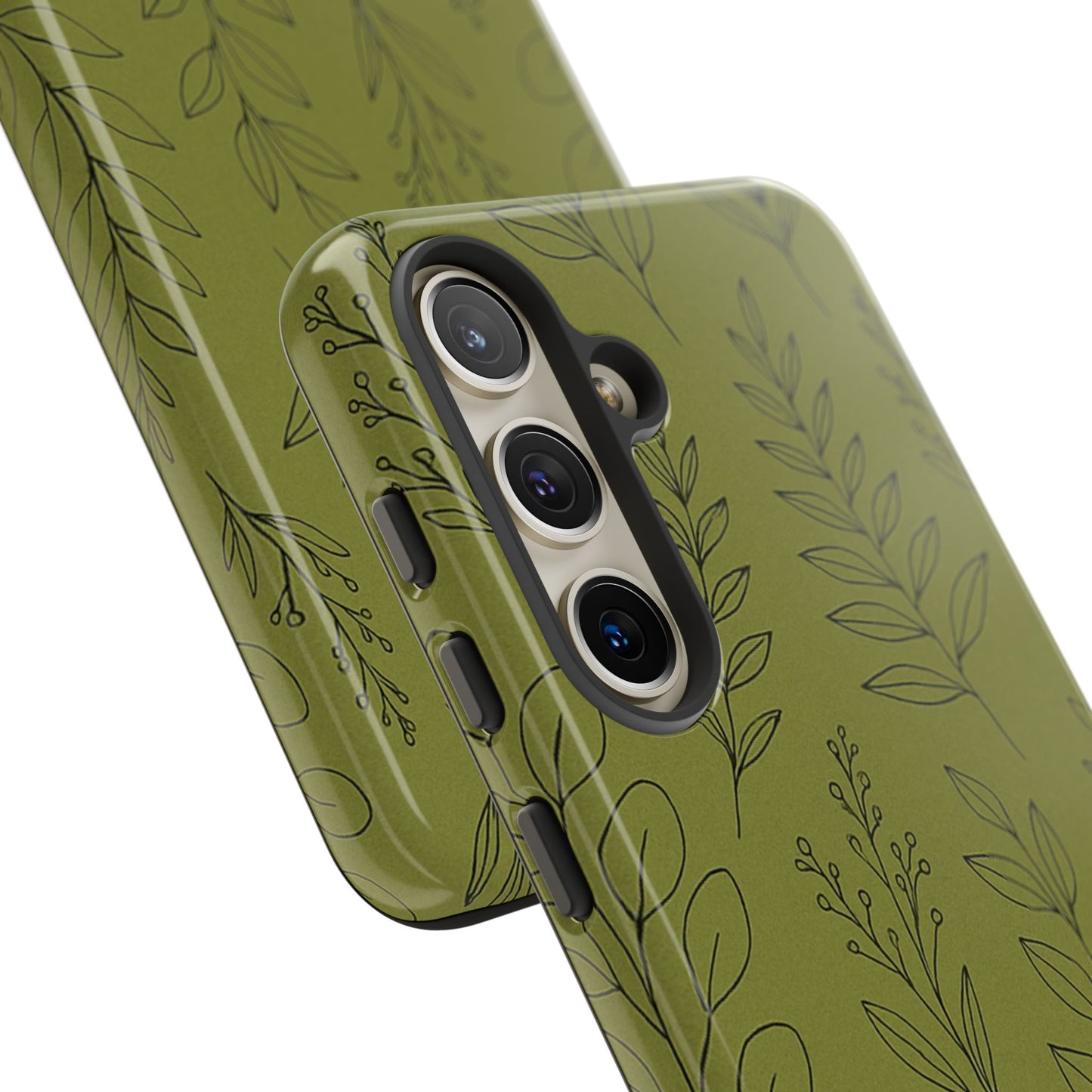 Stylish Phone Case, Botanical Design, Tough Phone Cover, Green Floral Case, Nature Inspired Gift, Eco-Friendly Accessory