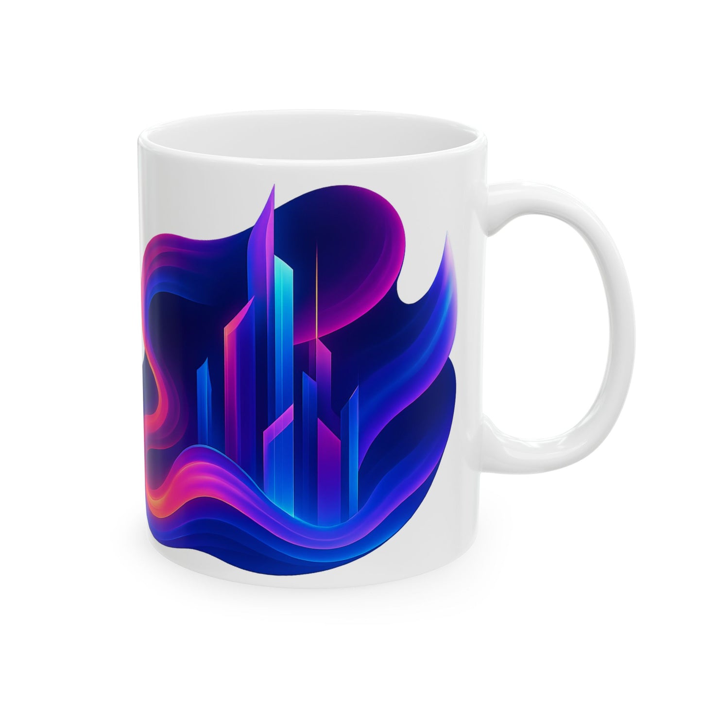 Vibrant Abstract Ceramic Mug, Colorful Coffee Cup, Modern Drinkware, Artistic Mug for Home or Office, Gift for Art Lovers