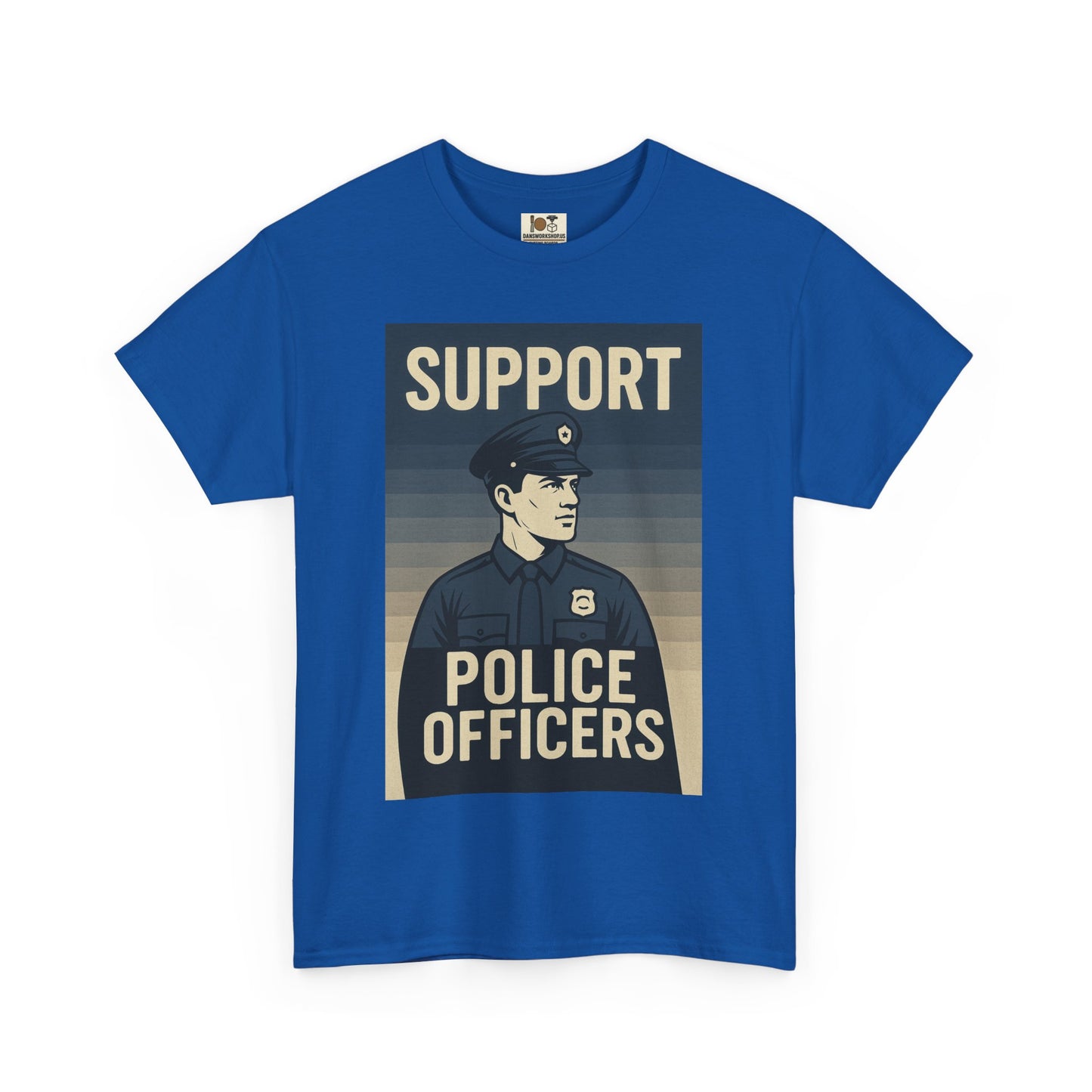 Support Police Officers Unisex Heavy Cotton Tee, Police Support Shirt, Law Enforcement Apparel, Gifts for Officers, Patriotic Tee