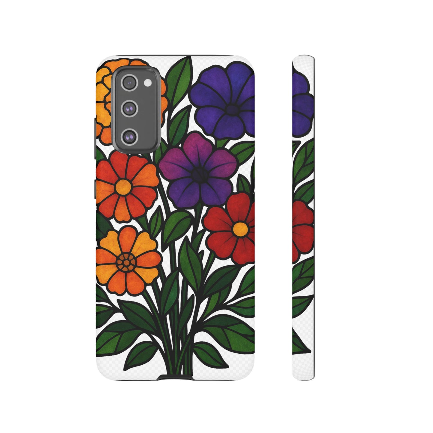 Floral Phone Case, Tough Cases with Colorful Flower Design, Gift for Flower Lovers, Summer Accessories, Trendy Phone Cover