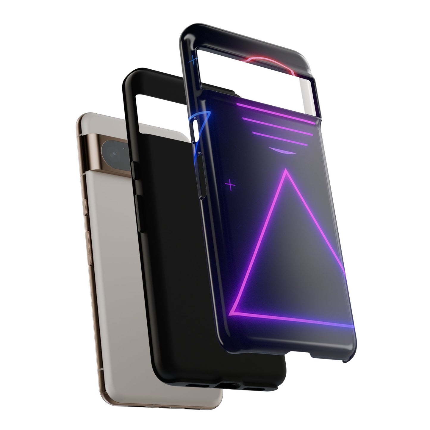 Retro Neon Phone Case, Tough Cases for iPhone, 80s Aesthetic Phone Cover, Abstract Neon Design, Gift for Tech Lovers
