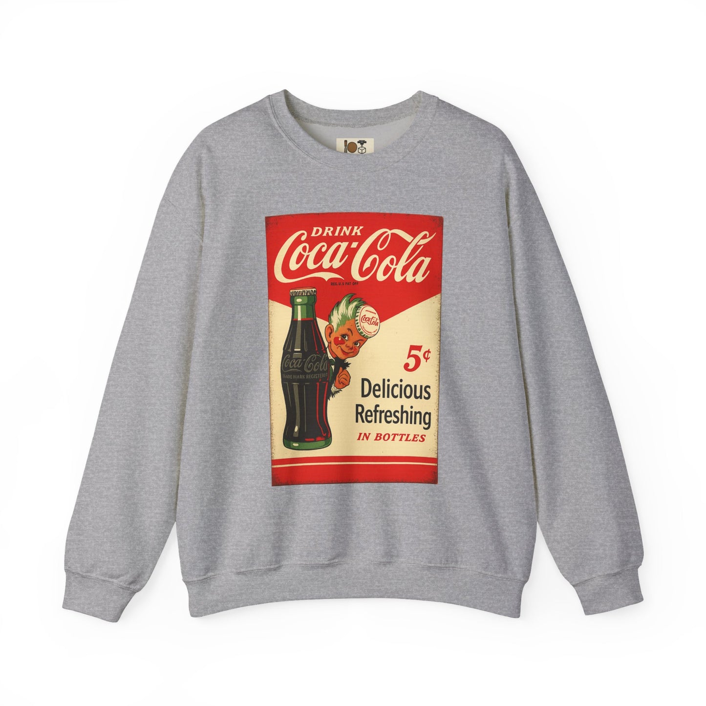 Vintage Coca-Cola Crewneck Sweatshirt, Retro Style Apparel, Trendy Vintage Clothing, Ideal for Gifts and Gatherings, Classic Cafe Fashion