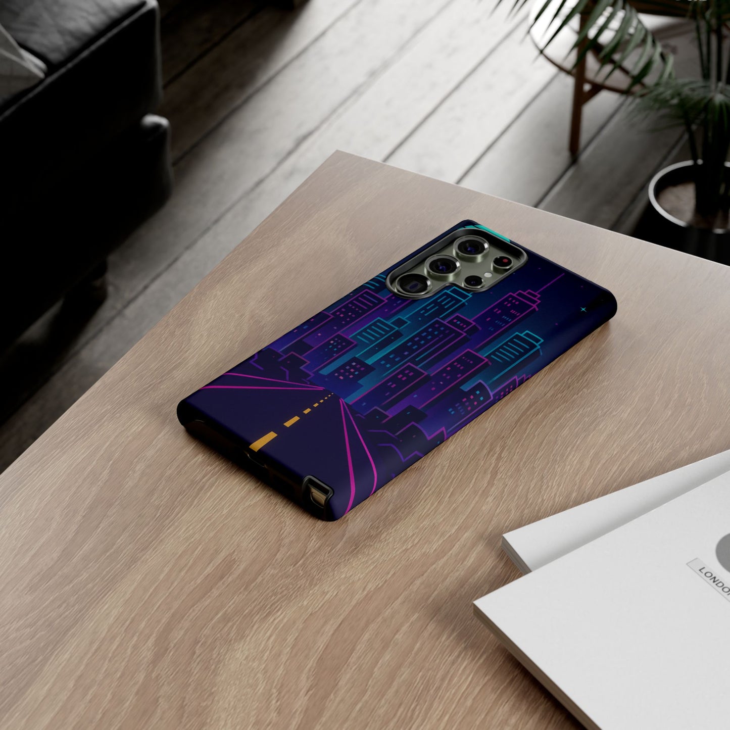Cityscape Phone Case, Tough Cases, Urban Style, Nighttime Vibe, Phone Cover, Gift for City Lovers, Modern Design