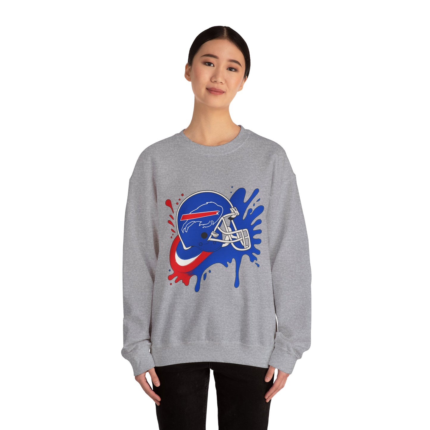 Buffalo Bills Inspired Crewneck Sweatshirt, NFL Fan Gear, Casual Sportswear, Game Day Apparel, Unisex Sweatshirt, Tailgate Clothing
