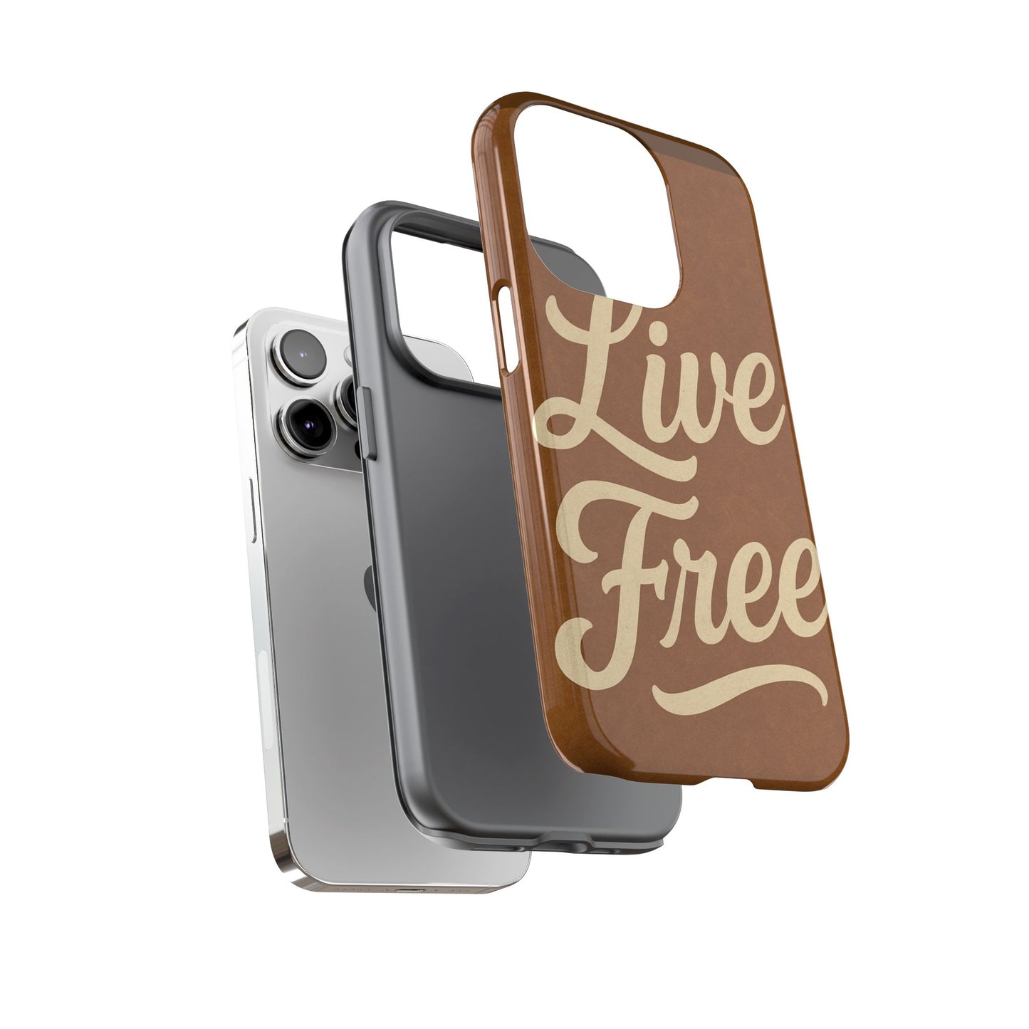 Live Free Phone Case, Tough Cases, Inspirational Phone Accessories, Gift for Adventurers, Customizable Design, Unique Tech Gifts