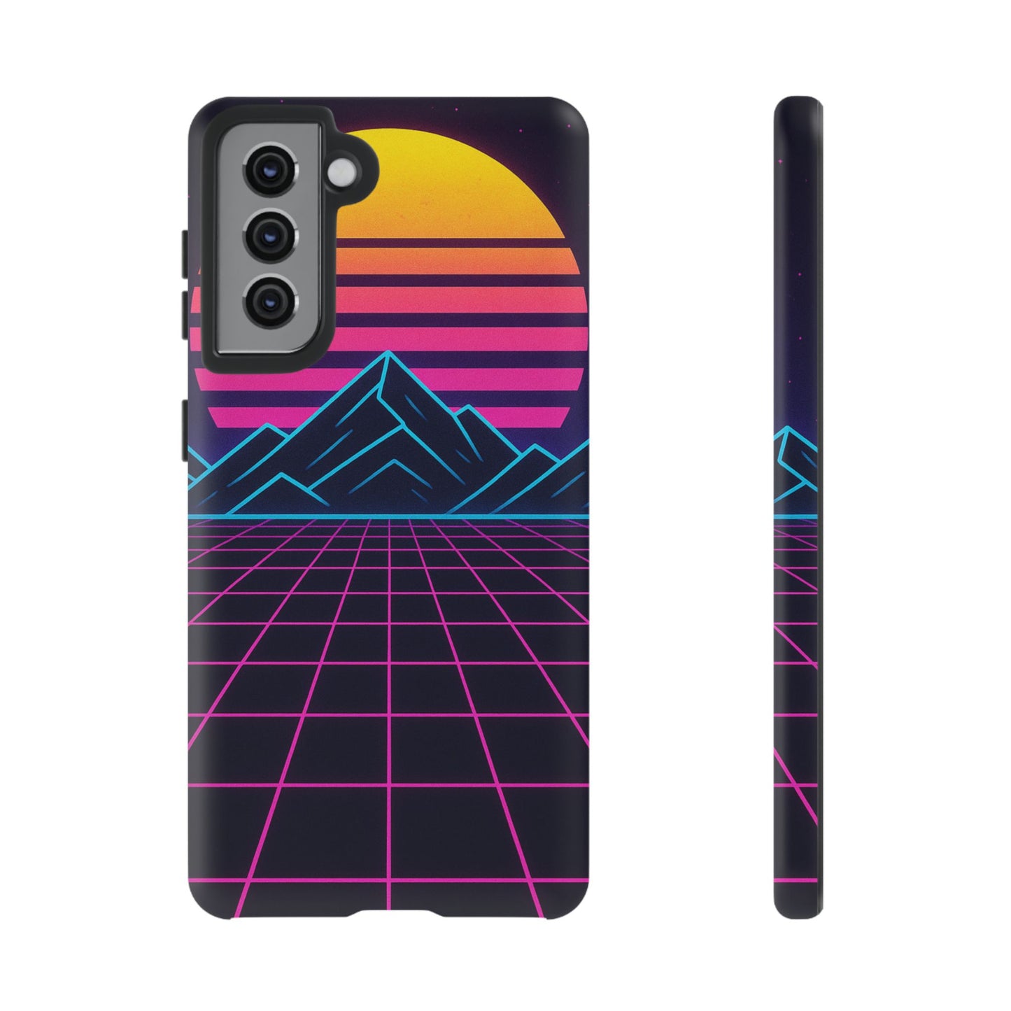 Retro Sunset Phone Case, Vintage Neon Case, 80s Aesthetic Cover, Gift for Tech Lovers, Unique Phone Accessories