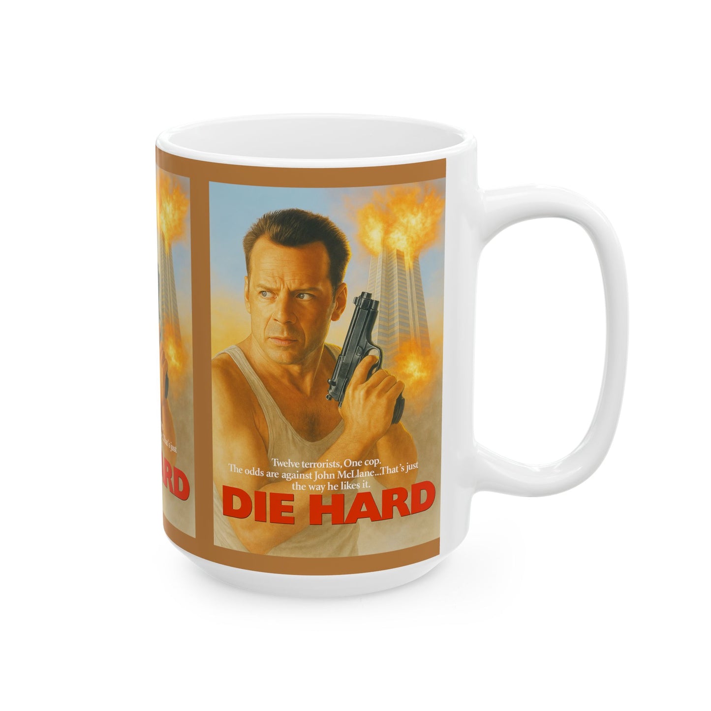 Die Hard Ceramic Mug - Retro Movie Gift, Coffee Lover's Mug, Unique Kitchen Decor, Die Hard Fan Gift, Pop Culture Collectible