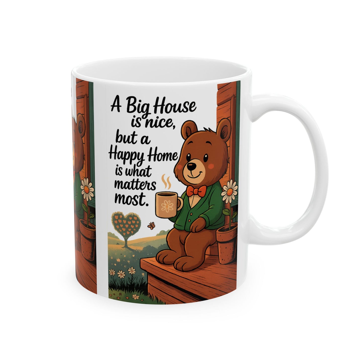 Cozy Bear Inspirational Mug - A Big House is Nice, But a Happy Home Matters Most, Cute Animal Coffee Cup, Gift for Home & Garden [...]