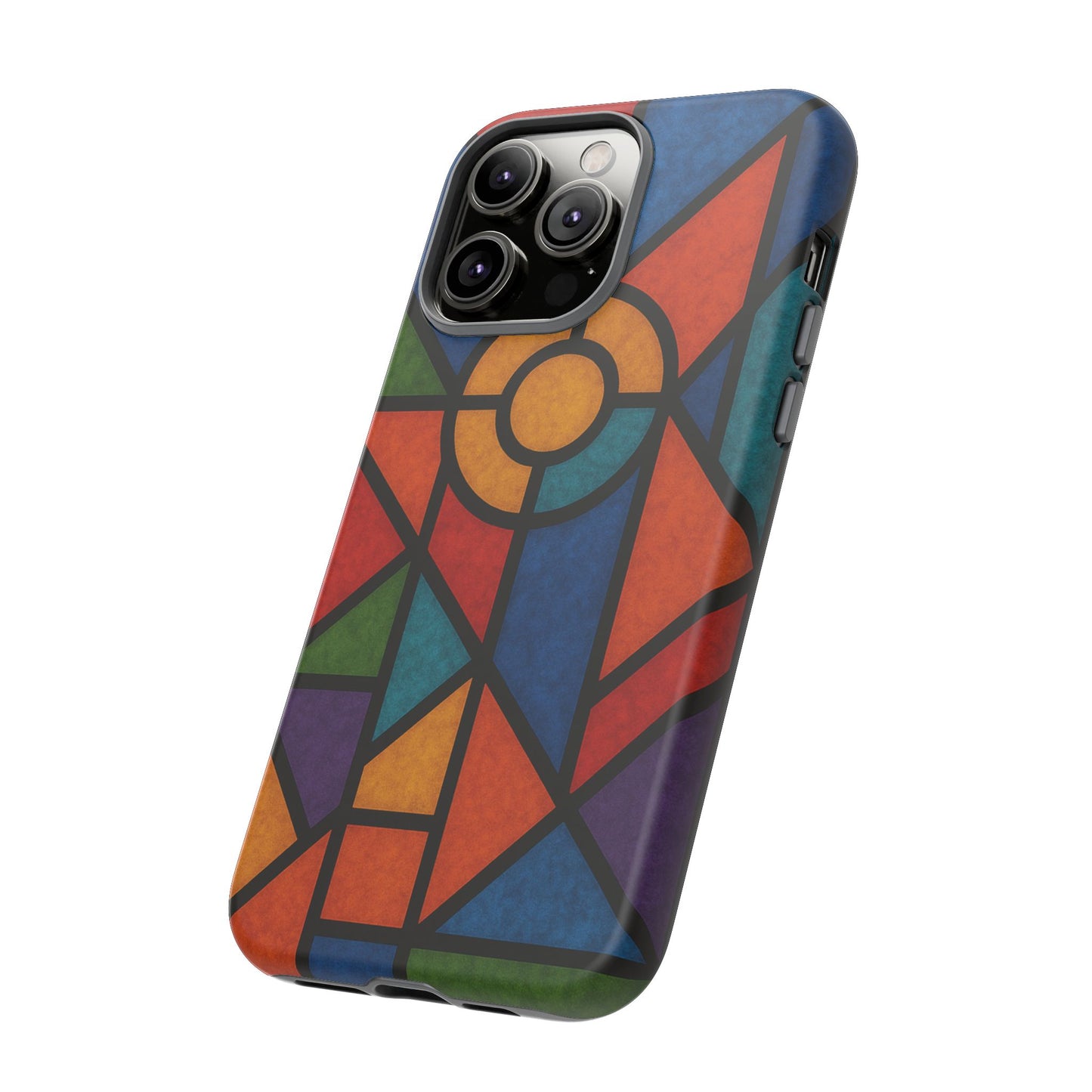 Colorful Stained Glass Phone Case, Artistic Phone Cover, Vibrant Protective Case, Unique Gift for Art Lovers, Stylish Smartphone Accessory
