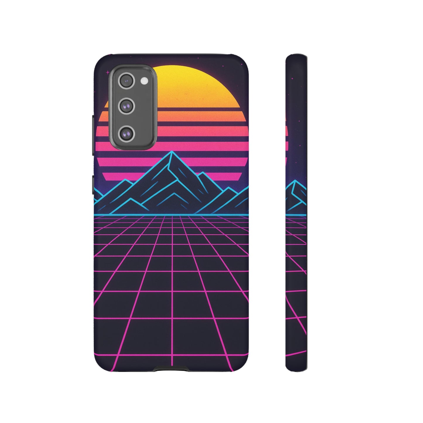 Retro Sunset Phone Case, Vintage Neon Case, 80s Aesthetic Cover, Gift for Tech Lovers, Unique Phone Accessories