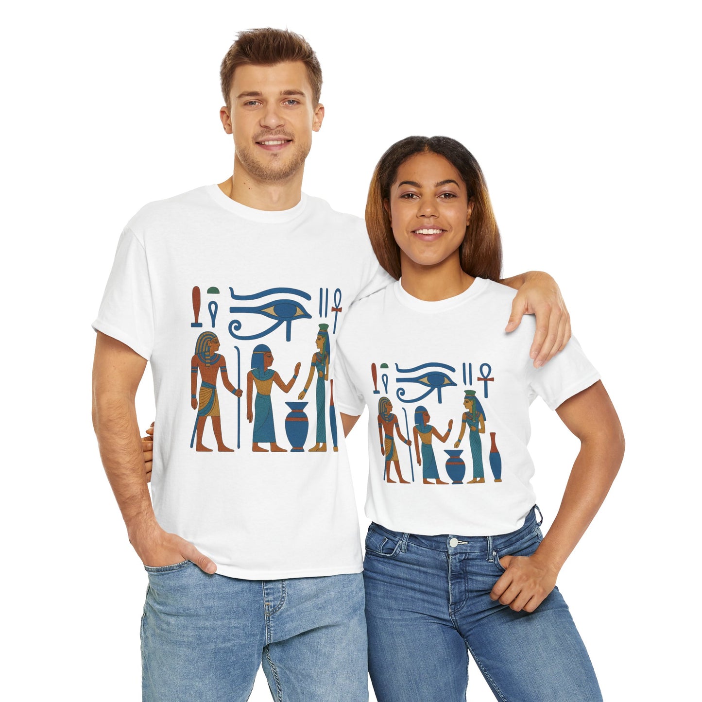 Ancient Egyptian Themed Unisex Heavy Cotton Tee, Casual Shirt for History Lovers, Graphic Tee, Gift for Archaeology Enthusiasts, Egyptian