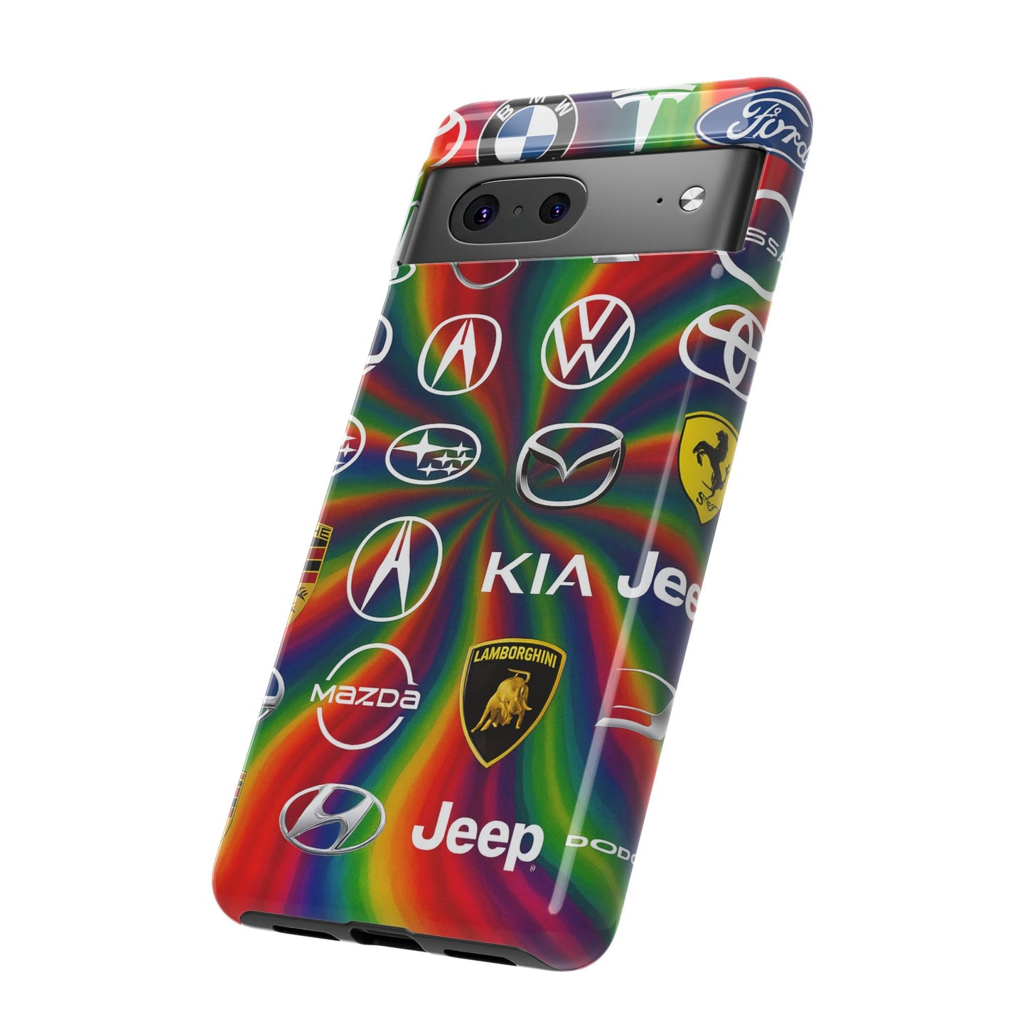 Colorful Car Logos Phone Case - Vibrant Tough Cases for Auto Enthusiasts, Unique Gift for Birthdays, Car Events, and Holidays