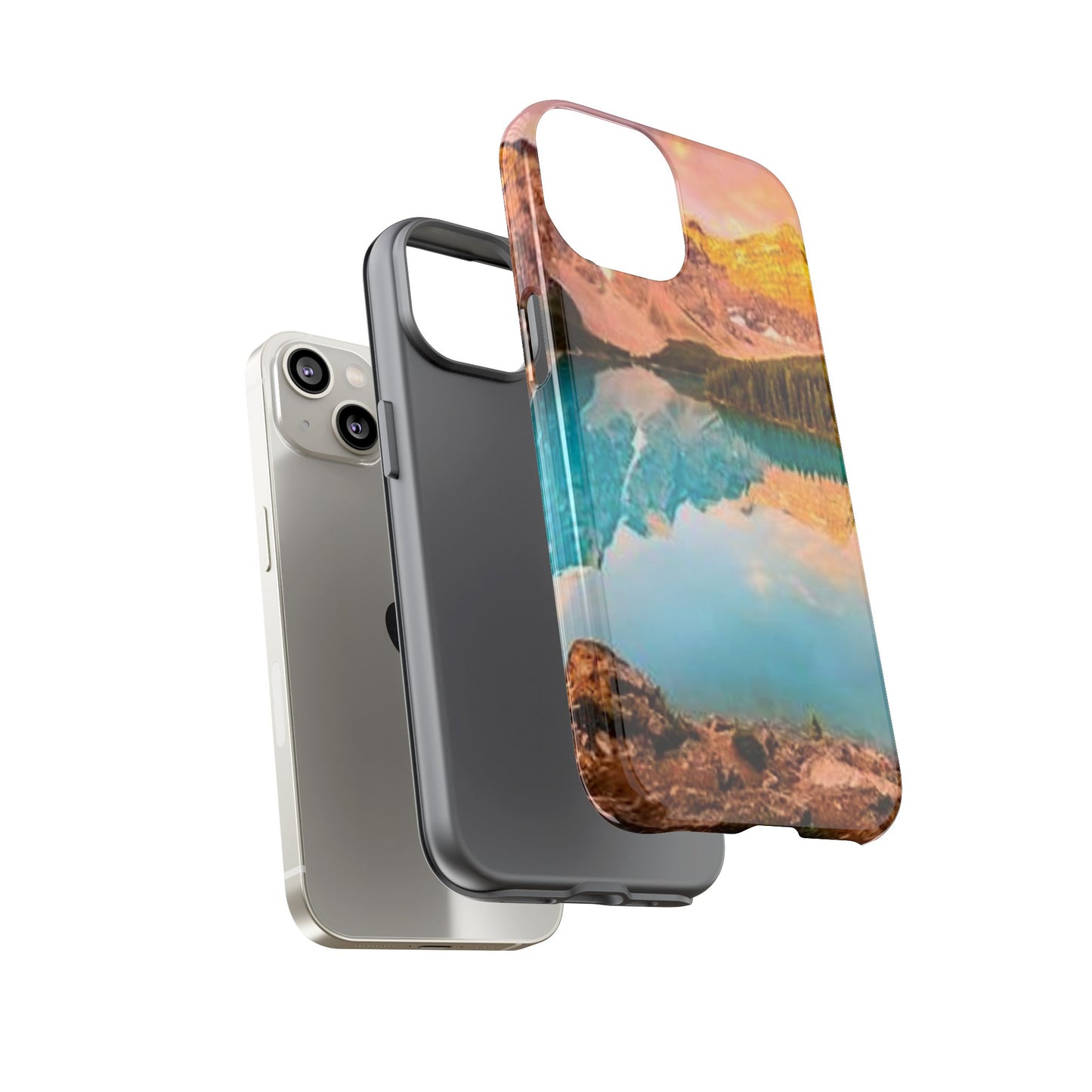 Nature-Inspired Phone Case with Mountain and Lake Design, Aesthetic Tough Cases for Outdoor Lovers, Phone Protection, Gift for Nature [...]