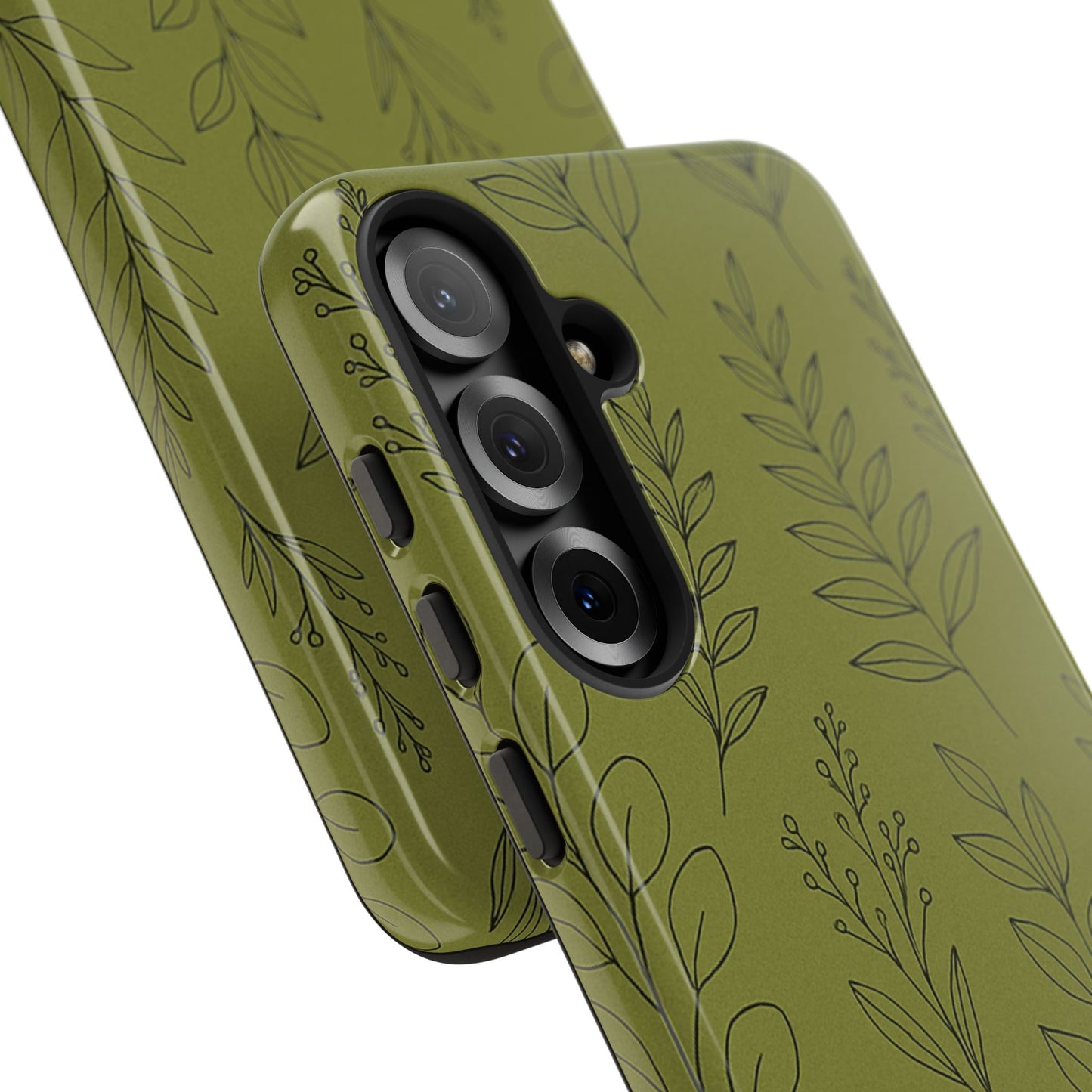 Stylish Phone Case, Botanical Design, Tough Phone Cover, Green Floral Case, Nature Inspired Gift, Eco-Friendly Accessory