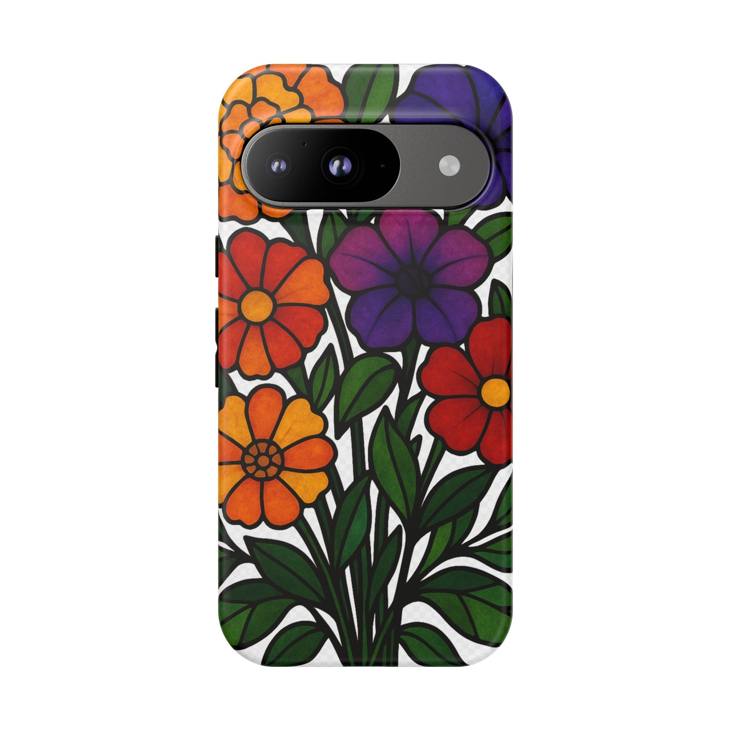 Floral Phone Case, Tough Cases with Colorful Flower Design, Gift for Flower Lovers, Summer Accessories, Trendy Phone Cover