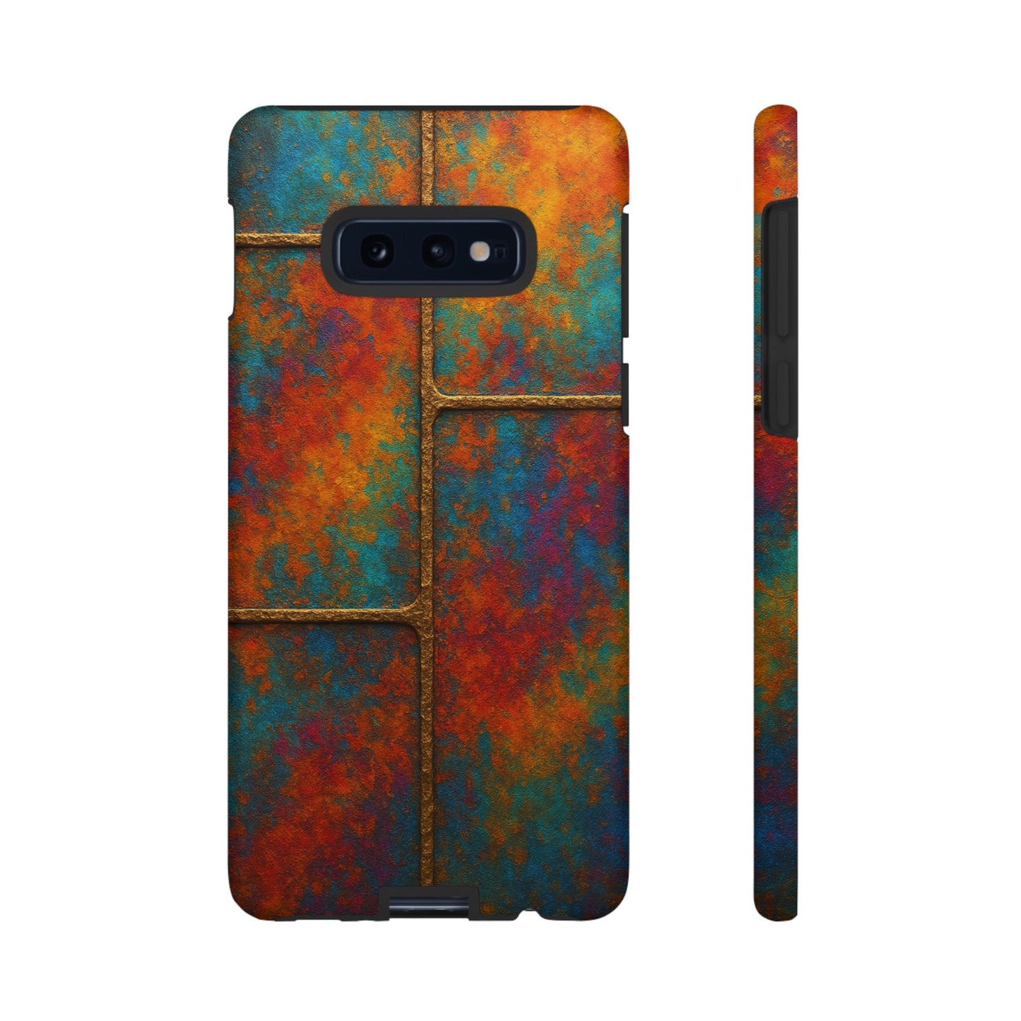 Colorful Textured Phone Case, Vibrant iPhone Cover, Tough Protective Shell, Unique Mobile Accessory, Artisan Phone Protection