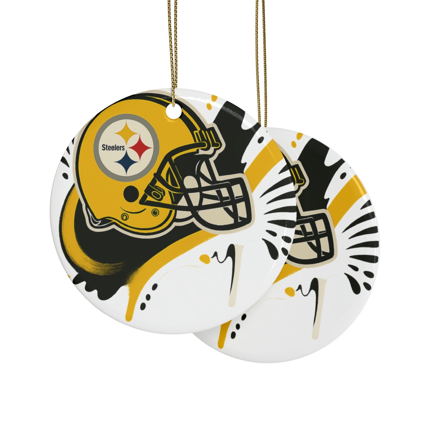 Steelers Ceramic Ornaments - Perfect for Holiday Decor, Gifts, Tree Ornaments, Sports Fan Gifts, Celebrations