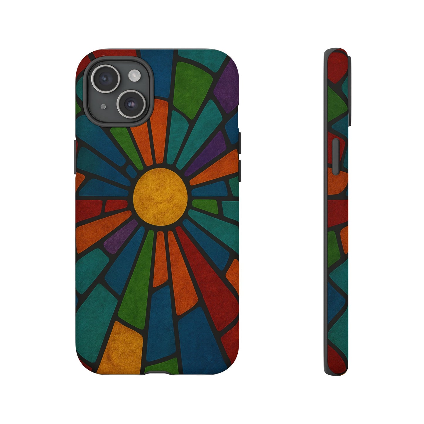 Colorful Stained Glass Phone Case, Tough Cases, Artistic Phone Cover, Vibrant Mobile Accessory, Unique Gift for Art Lovers