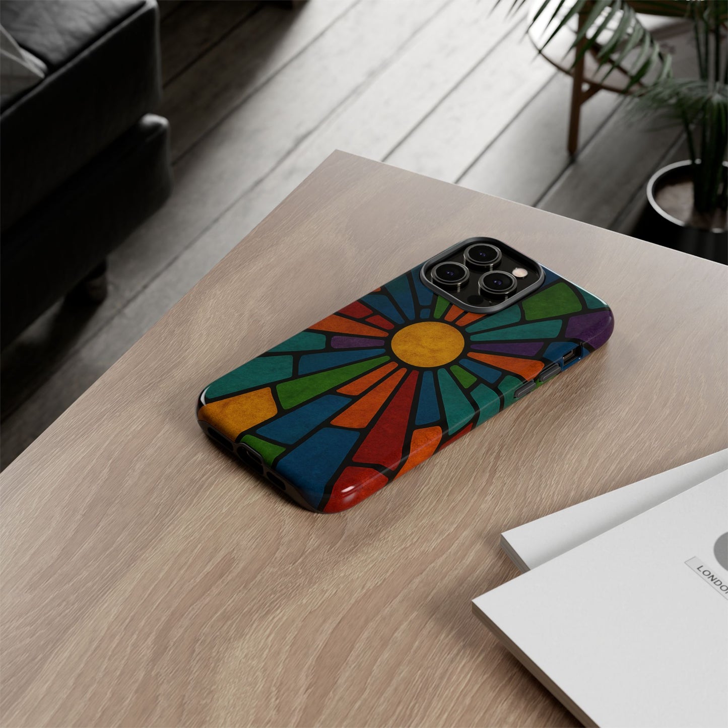 Colorful Stained Glass Phone Case, Tough Cases, Artistic Phone Cover, Vibrant Mobile Accessory, Unique Gift for Art Lovers