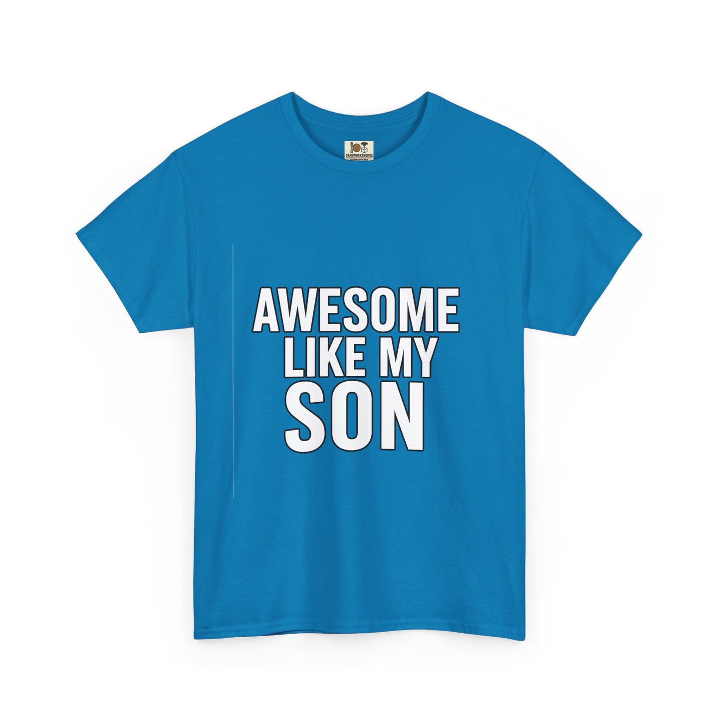 Awesome Like My Son Unisex Heavy Cotton Tee - Gift for Parents, Funny T-Shirt, Dad Tee, Family Pride, Everyday Wear