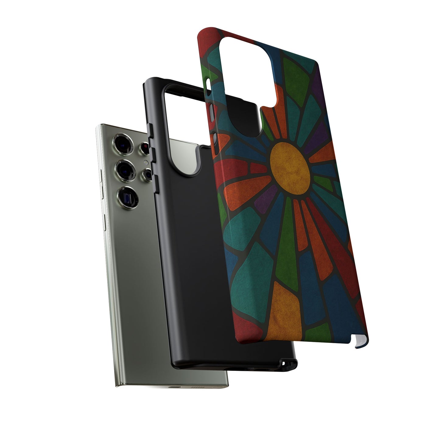 Colorful Stained Glass Phone Case, Tough Cases, Artistic Phone Cover, Vibrant Mobile Accessory, Unique Gift for Art Lovers