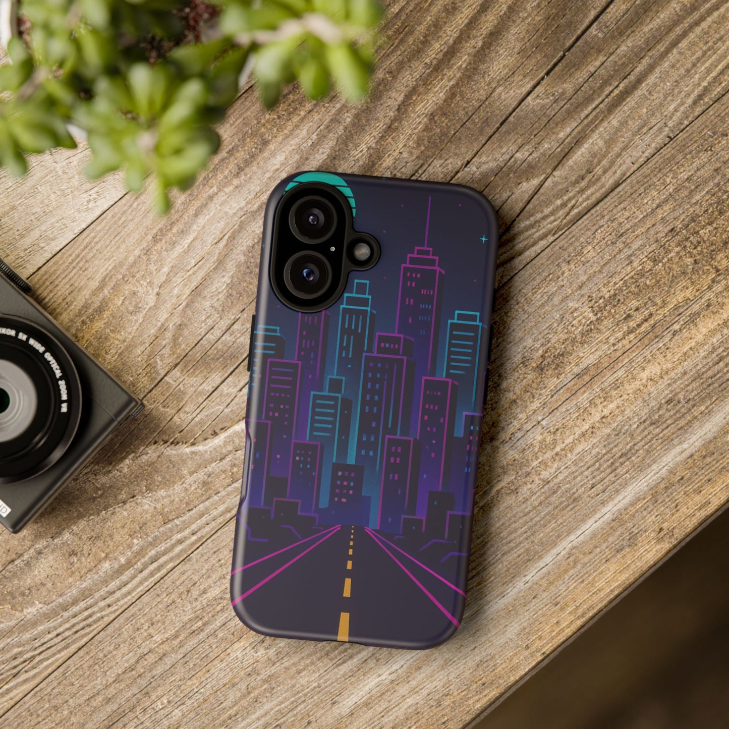 Cityscape Phone Case, Tough Cases, Urban Style, Nighttime Vibe, Phone Cover, Gift for City Lovers, Modern Design