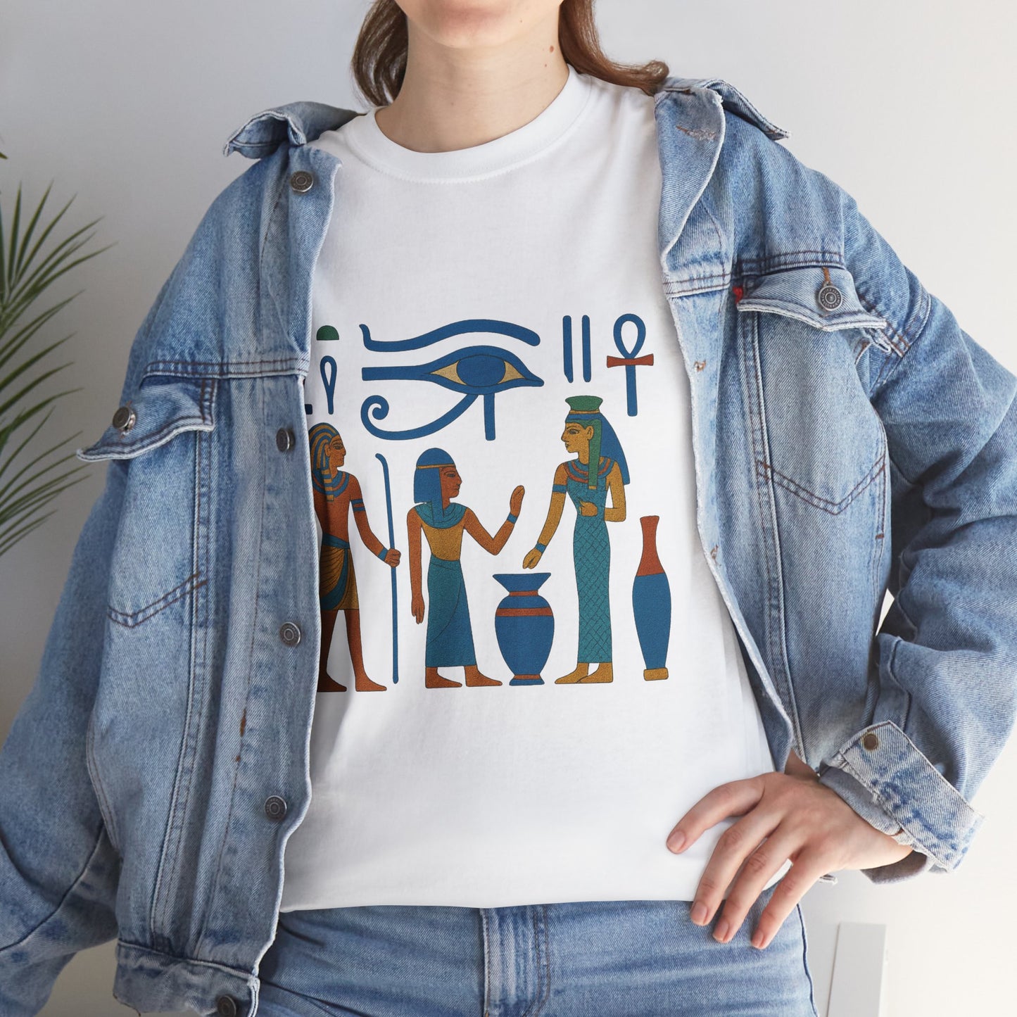 Ancient Egyptian Themed Unisex Heavy Cotton Tee, Casual Shirt for History Lovers, Graphic Tee, Gift for Archaeology Enthusiasts, Egyptian