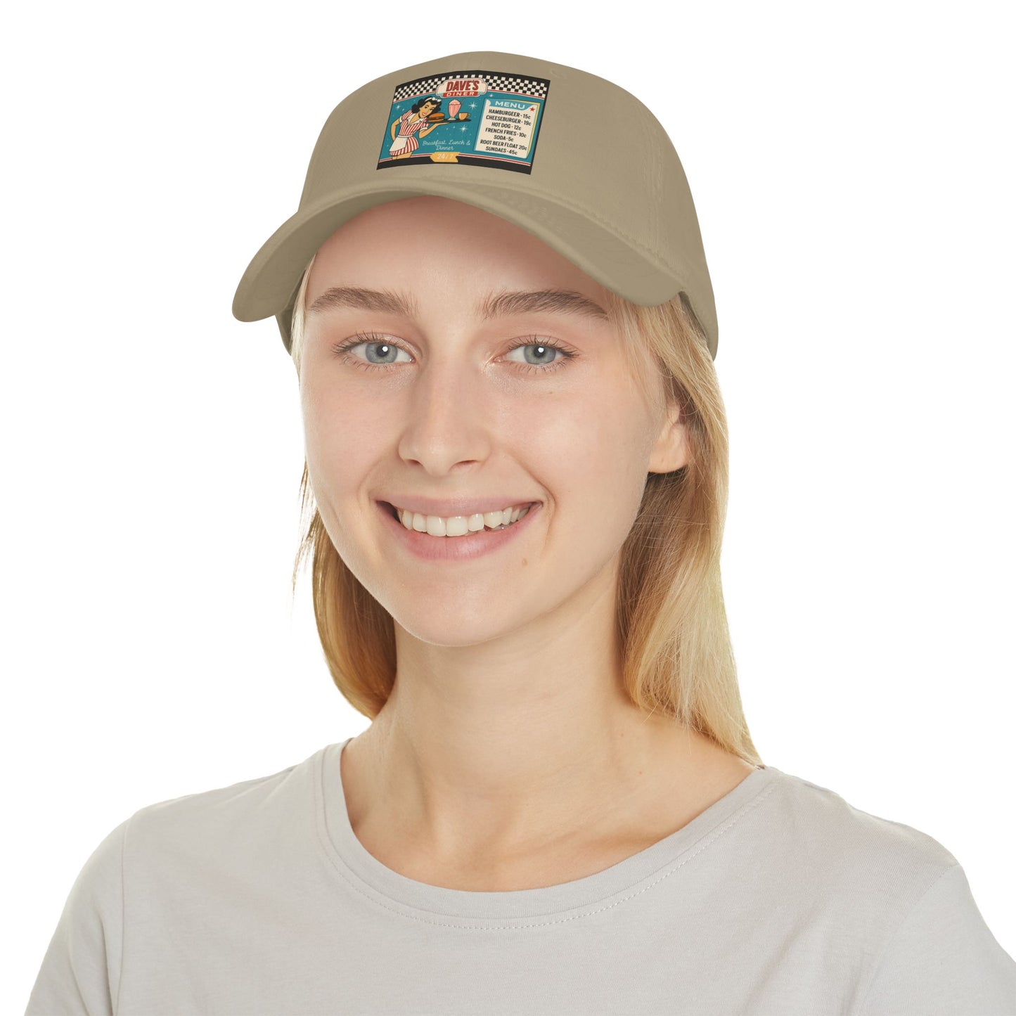 Retro Diner Low Profile Baseball Cap | Vintage Style Cap, Unisex Gift, Casual Headwear, Fun Accessory, Summer Vibes