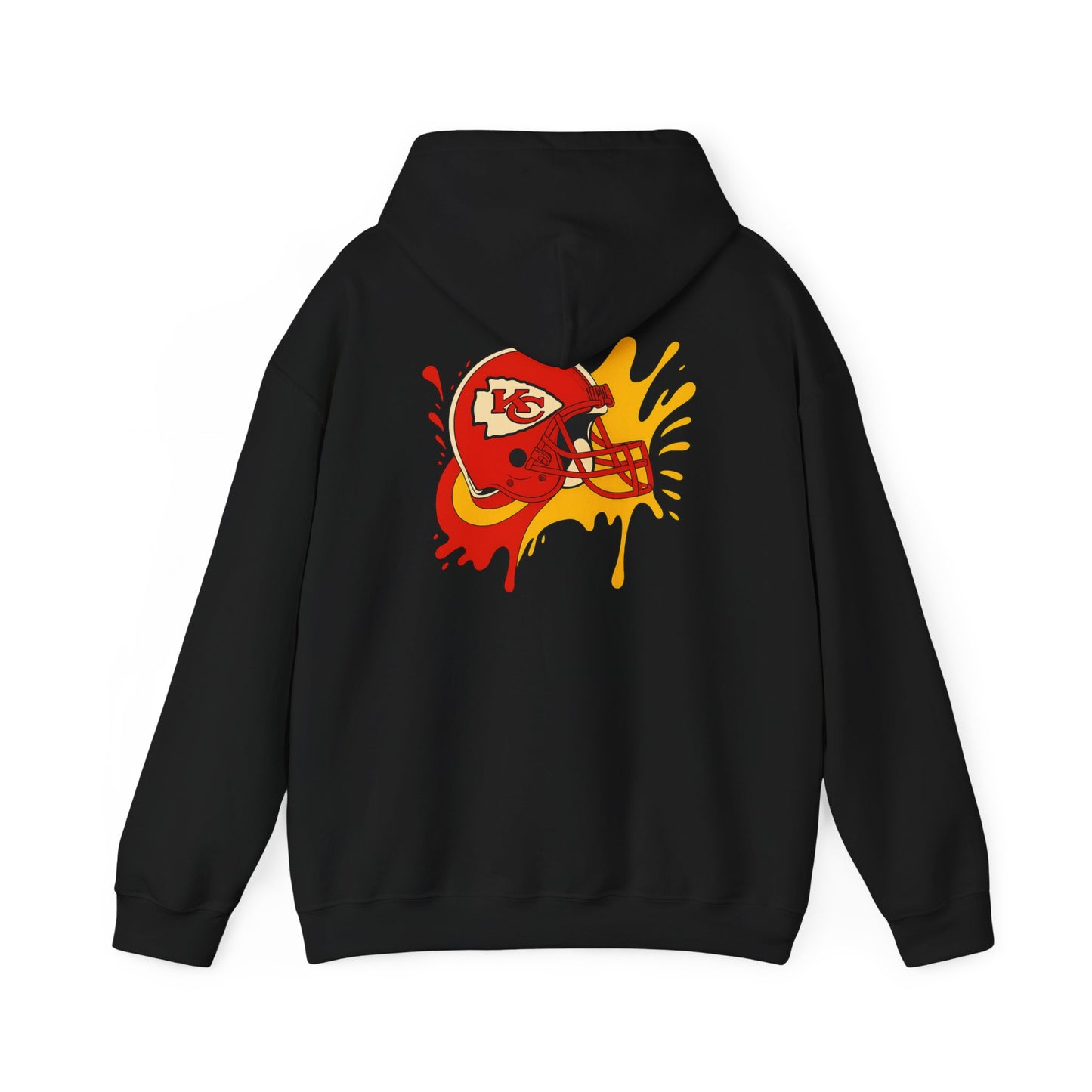 Sporty Graffiti Hoodie for Chiefs Fans, Versatile Streetwear, Perfect Gift for Game Day, Fashionable Fall Layer, Unisex Heavy Blend