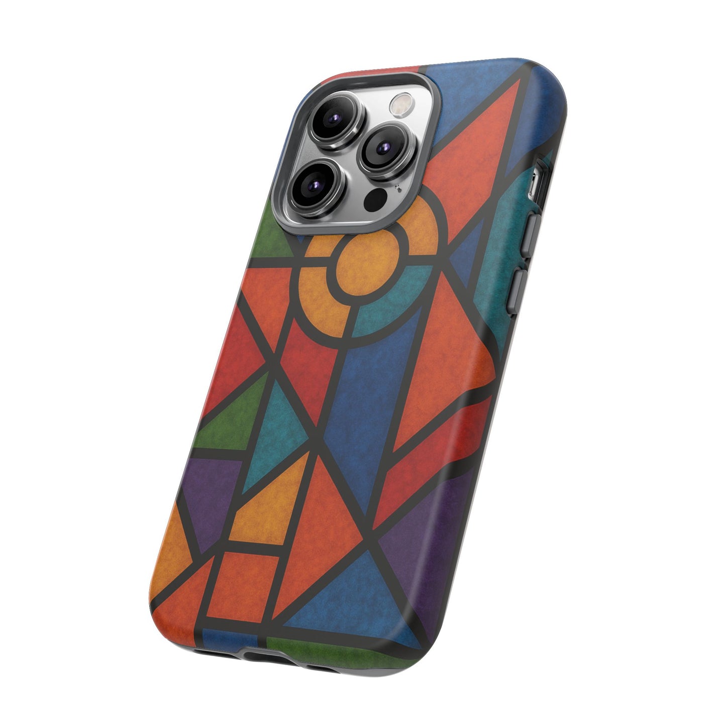 Colorful Stained Glass Phone Case, Artistic Phone Cover, Vibrant Protective Case, Unique Gift for Art Lovers, Stylish Smartphone Accessory