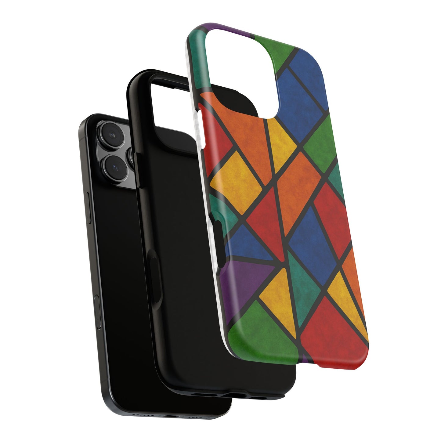 Colorful Phone Case, Stained Glass Pattern, Artistic Phone Cover, Unique Smartphone Protection, Vibrant Gift for All Occasions