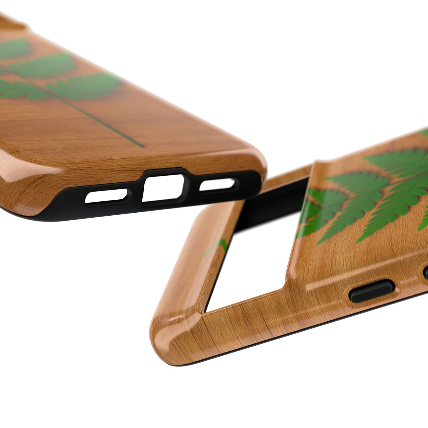 Wooden Fern Phone Case - Eco-Friendly Tough Cases for Nature Lovers, Unique Gift, Customizable Design, Nature-Themed Accessories