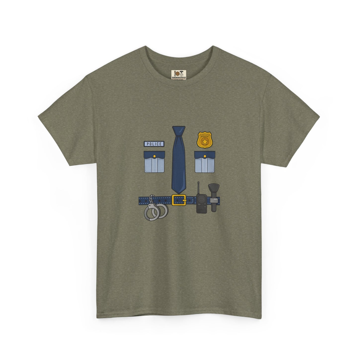 Police Officer Badge Tee, Unisex Heavy Cotton Tee, Funny Police Shirt, Law Enforcement Gift, Casual Wear, Police Appreciation