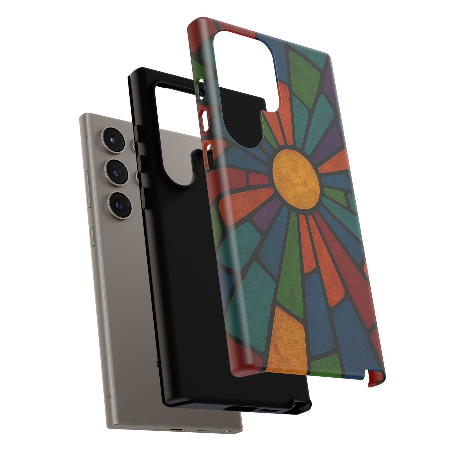 Colorful Stained Glass Phone Case, Tough Cases, Artistic Phone Cover, Vibrant Mobile Accessory, Unique Gift for Art Lovers