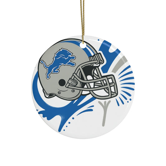 Detroit Lions Ceramic Ornaments - Sports Fan Decoration, Christmas Tree Ornament, Gift for NFL Fans, Holiday Cheer, Team Spirit