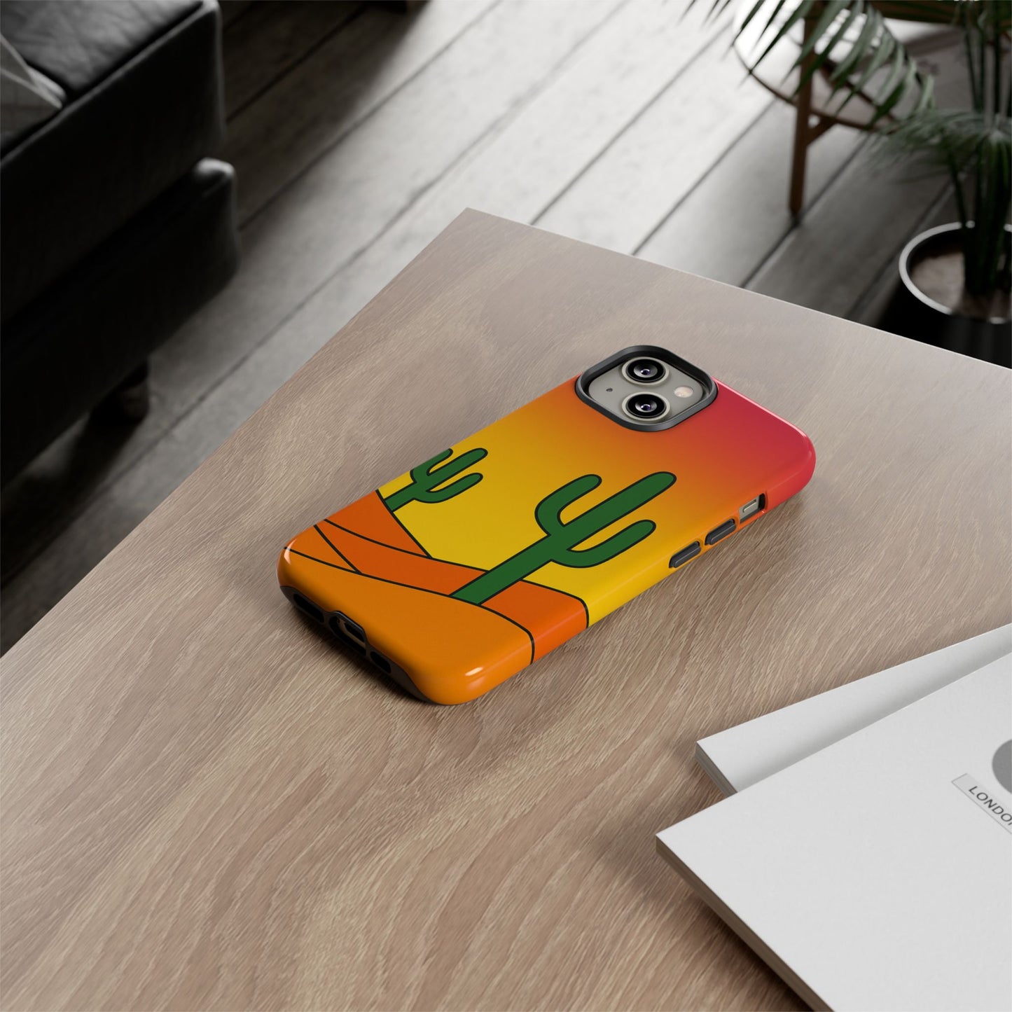 Desert Vibes Phone Case, Tough Cases, Cactus Design, Colorful Phone Cover, Summer Aesthetic, Unique Gift Idea