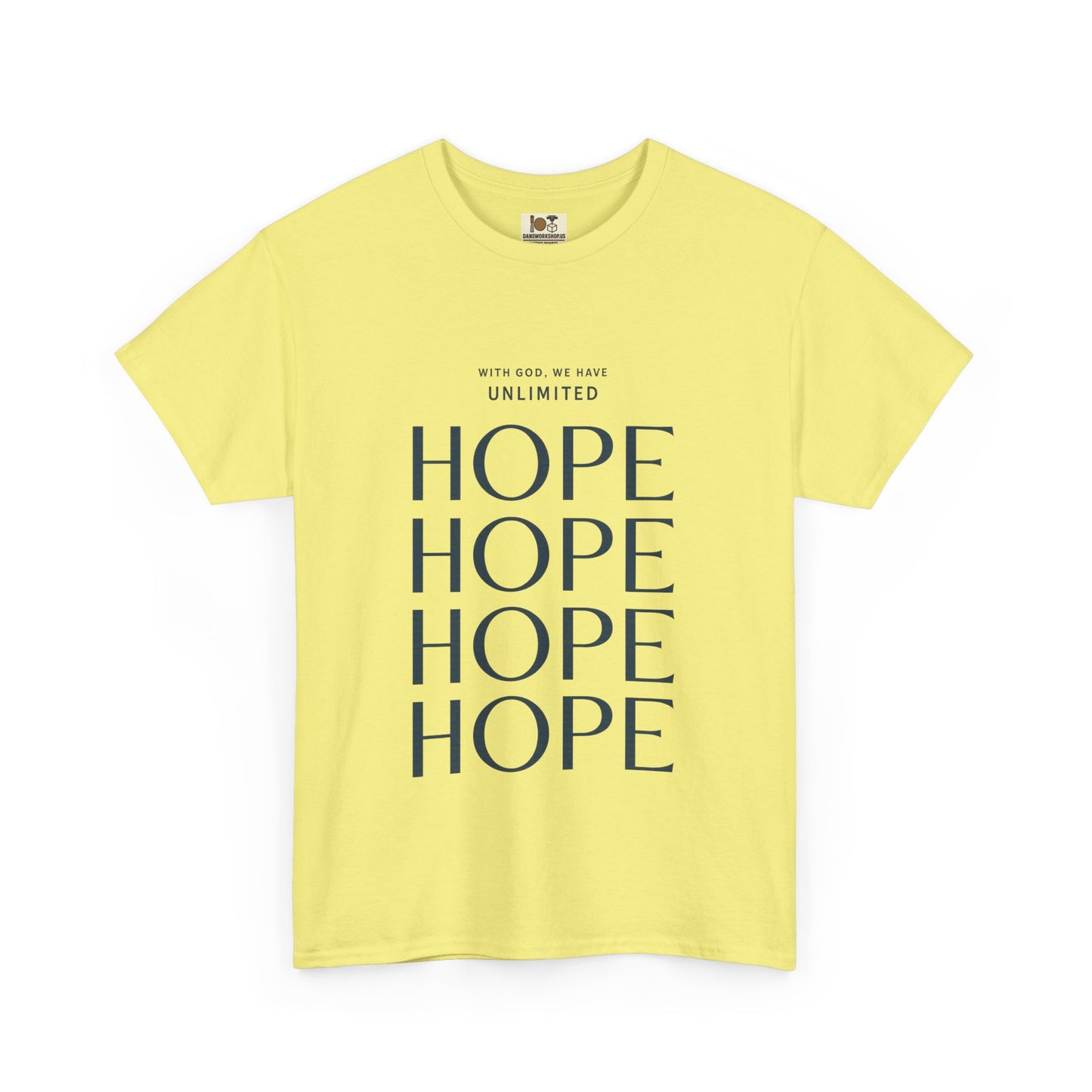 Unisex Heavy Cotton Tee: 'HOPE' Motivational T-Shirt, Gift for Inspiration, Casual Wear, Fundraiser Apparel, Positive Vibes