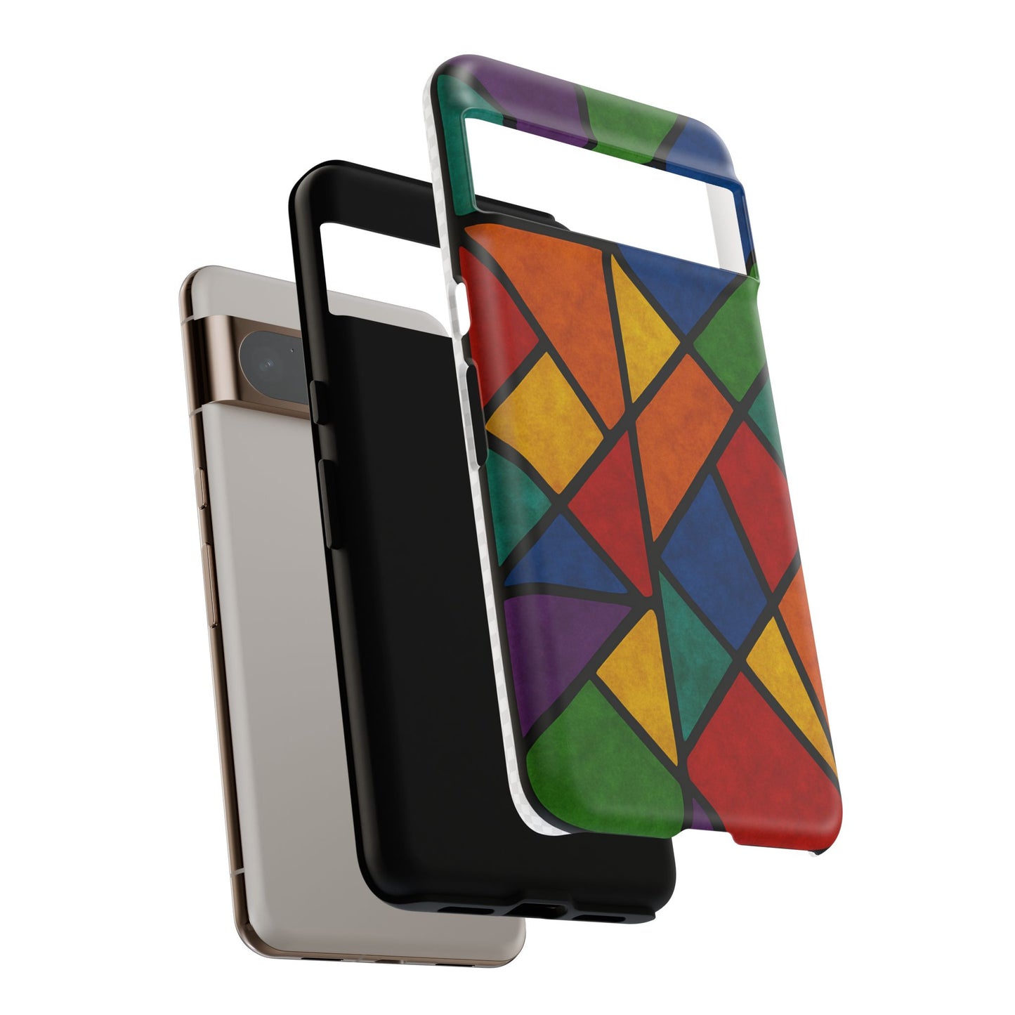 Colorful Phone Case, Stained Glass Pattern, Artistic Phone Cover, Unique Smartphone Protection, Vibrant Gift for All Occasions