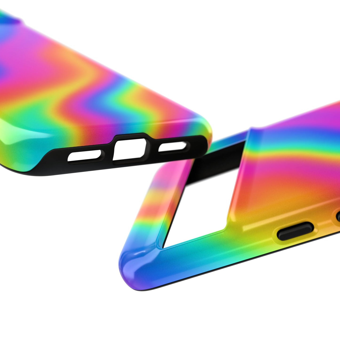 Rainbow Wavy Phone Case - Colorful Tough Cases for Stylish Protection, LGBTQ+ Pride Gift, Trendy Phone Accessory, Birthday, Holiday Present