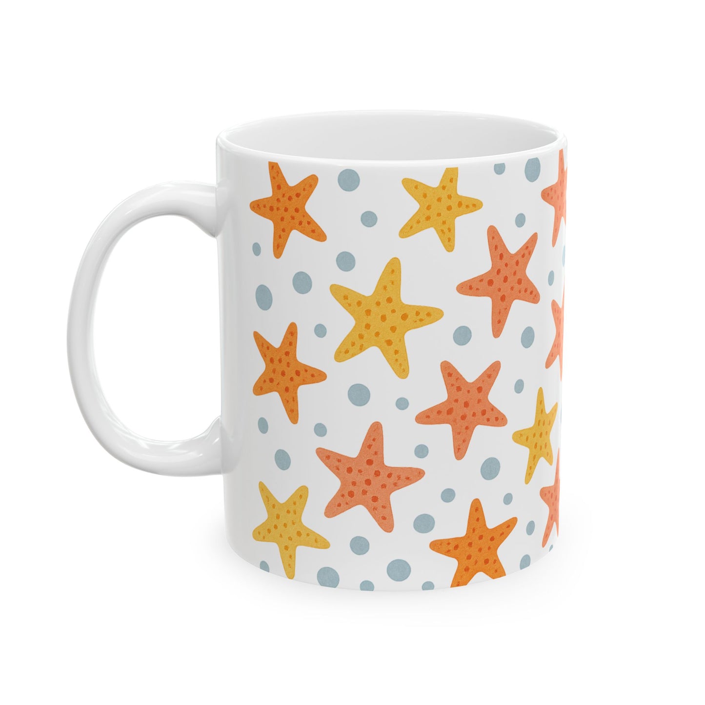 Beach Vibes Starfish Ceramic Mug - Perfect Gift for Summer, Coastal Decor, Coffee Lover, Beach House, Ocean Theme