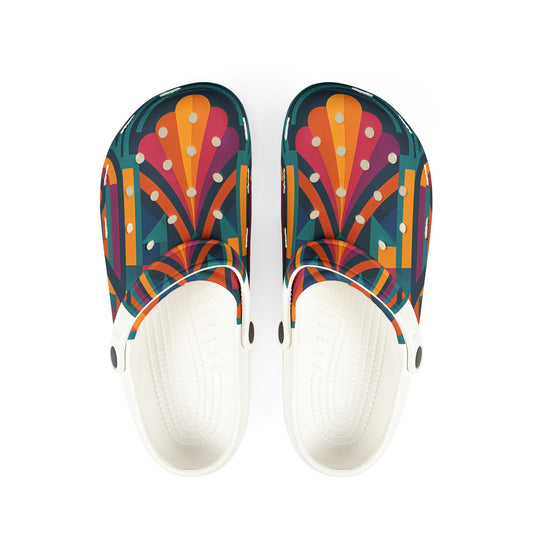 Vibrant AOP EVA Foam Shoes, Colorful Garden Clogs, Trendy Slippers, Urban Footwear, Summer Fashion, Festival Ready