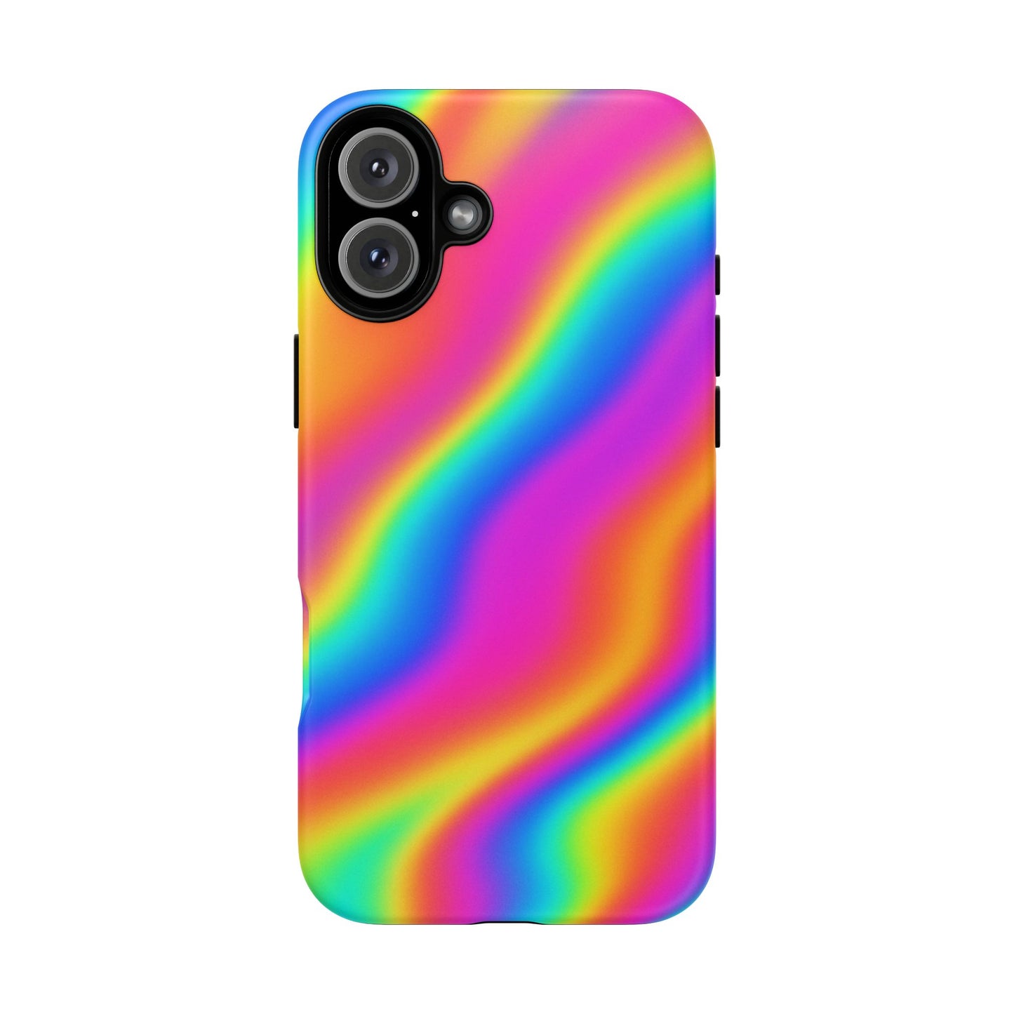 Rainbow Wavy Phone Case - Colorful Tough Cases for Stylish Protection, LGBTQ+ Pride Gift, Trendy Phone Accessory, Birthday, Holiday Present