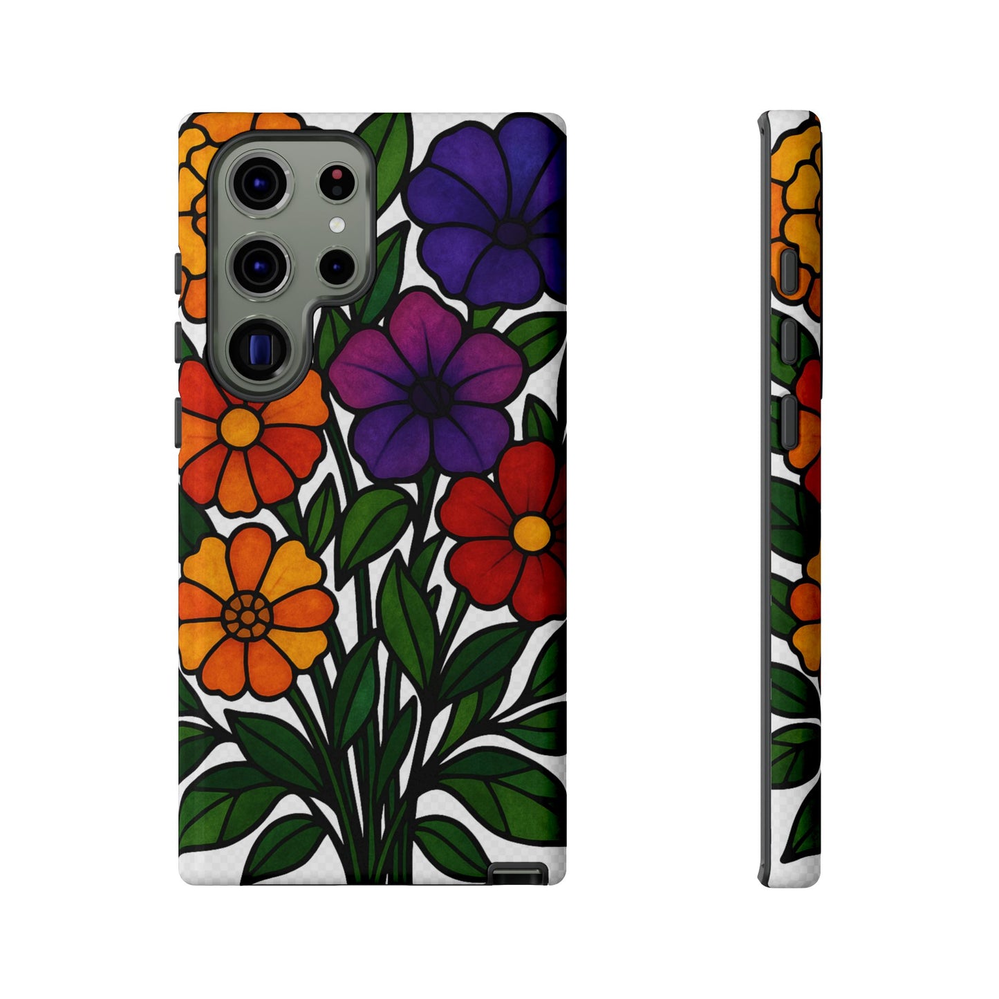 Floral Phone Case, Tough Cases with Colorful Flower Design, Gift for Flower Lovers, Summer Accessories, Trendy Phone Cover