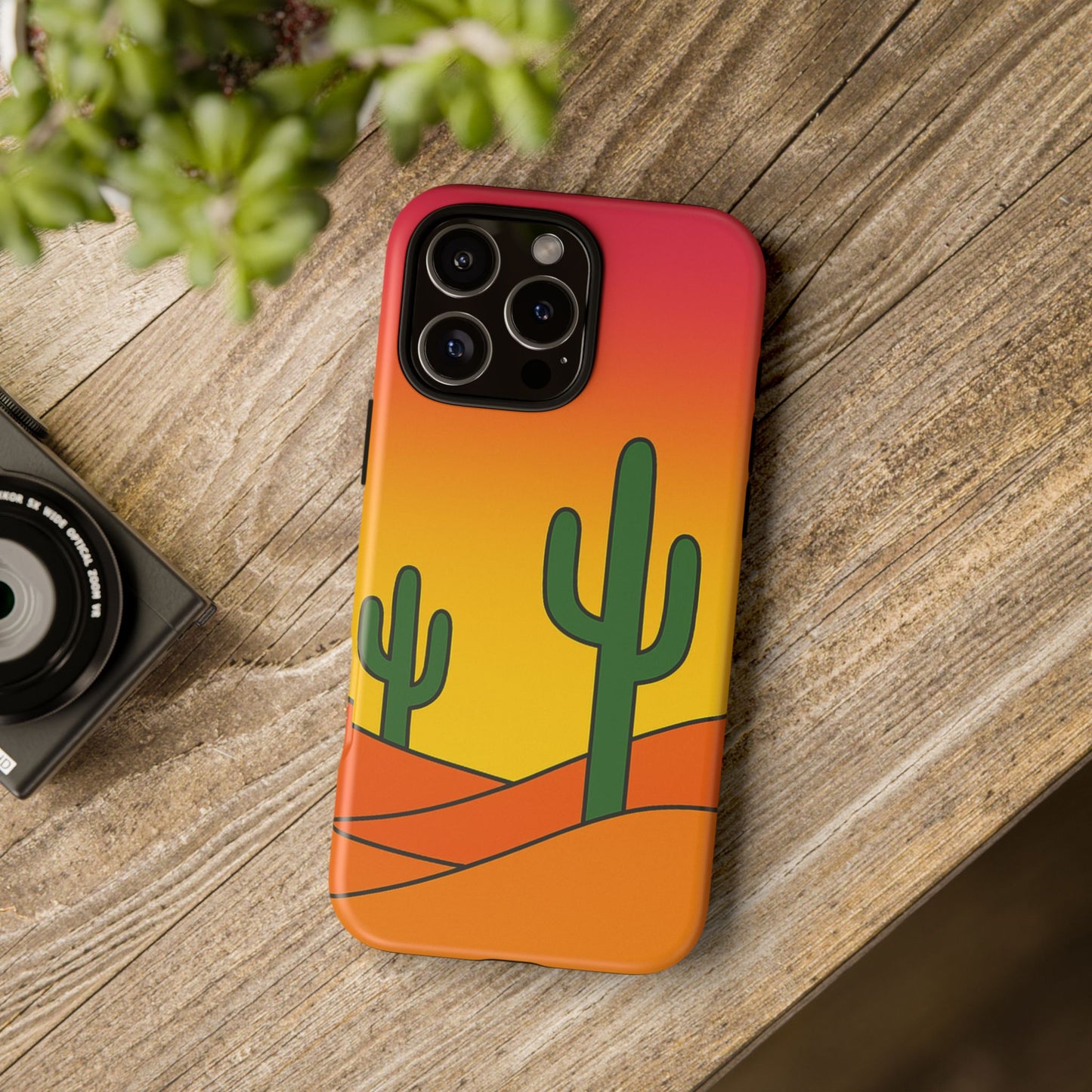 Desert Vibes Phone Case, Tough Cases, Cactus Design, Colorful Phone Cover, Summer Aesthetic, Unique Gift Idea