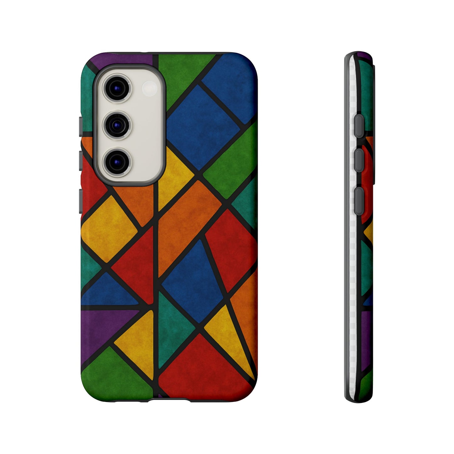Colorful Phone Case, Stained Glass Pattern, Artistic Phone Cover, Unique Smartphone Protection, Vibrant Gift for All Occasions