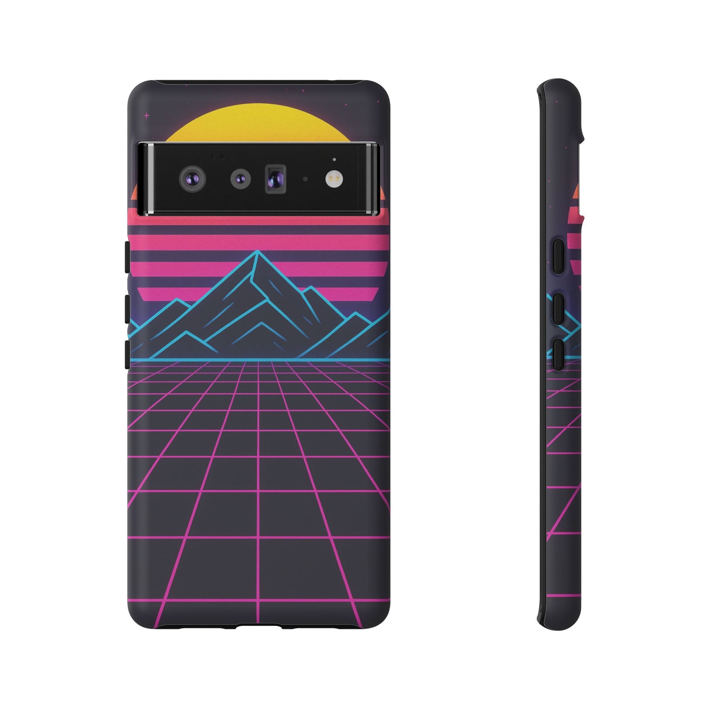 Retro Sunset Phone Case, Vintage Neon Case, 80s Aesthetic Cover, Gift for Tech Lovers, Unique Phone Accessories
