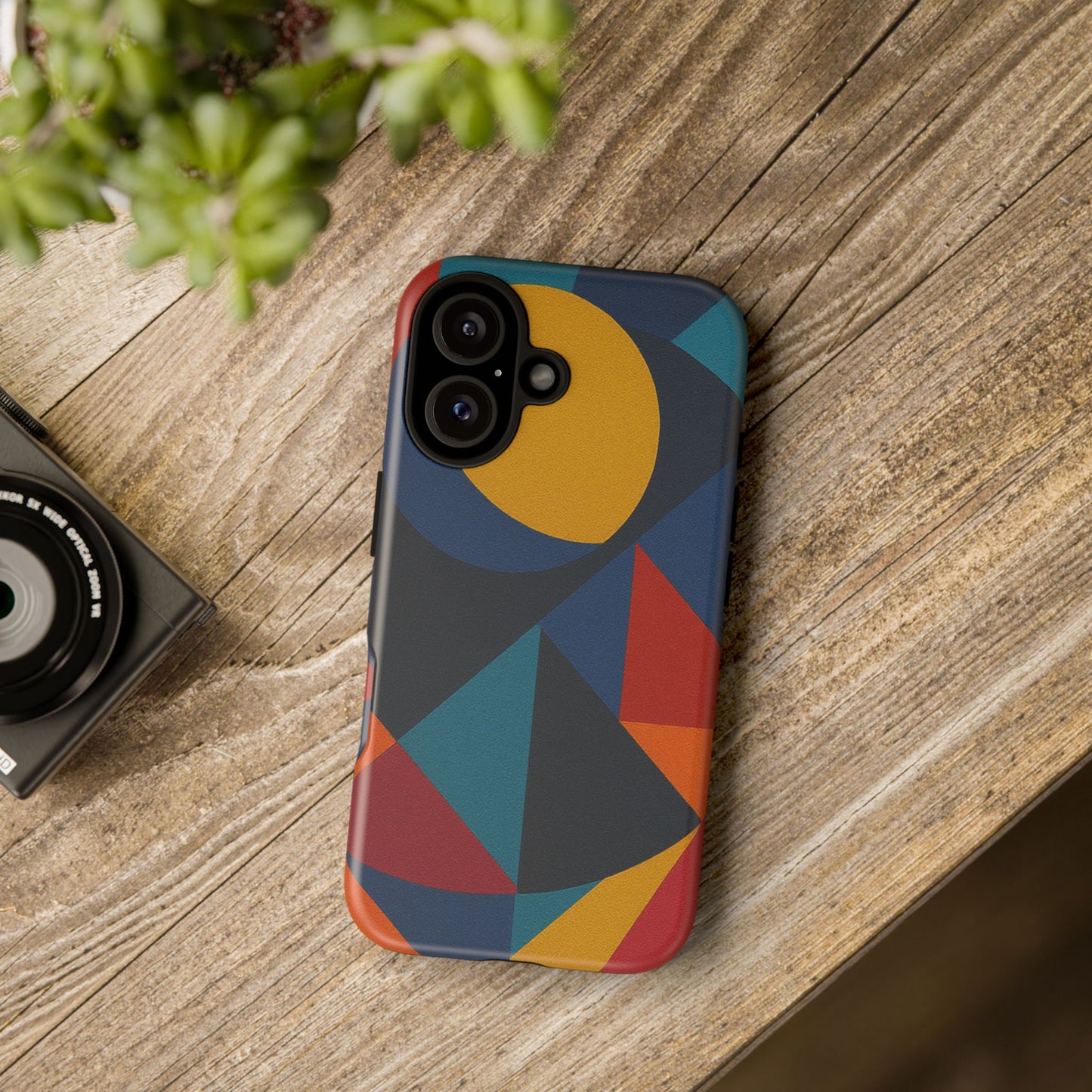 Vibrant Phone Case, Colorful Phone Cover, Geometric Design, Artistic Gift, Trendy Accessory, Vibrant Colors, Unique Design